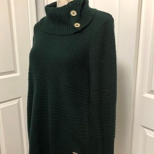 Calvin Klein Over-Sized Green Turtle Neck Sweater